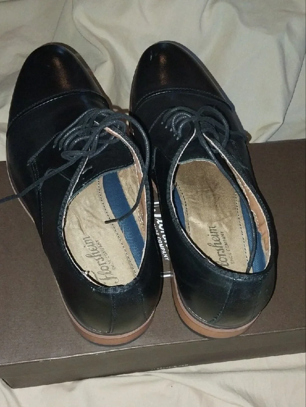 Florsheim Black Leather Cap-Toe Derby Dress Shoes